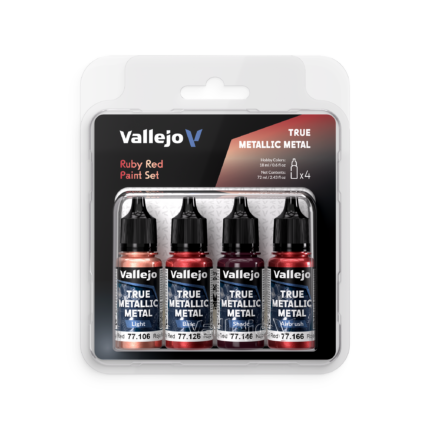 Vallejo True Metallic Metal Set 77254 – Rojo Rubí