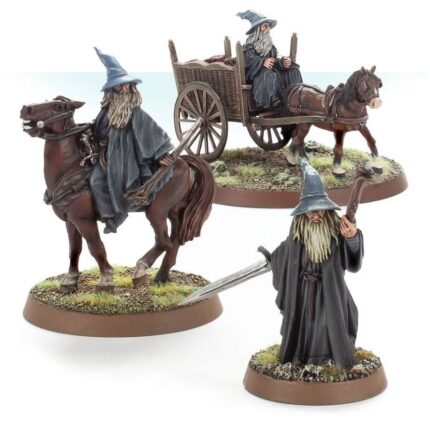 Gandalf  the Grey Foot, Mounted and on Cart (Web Only)