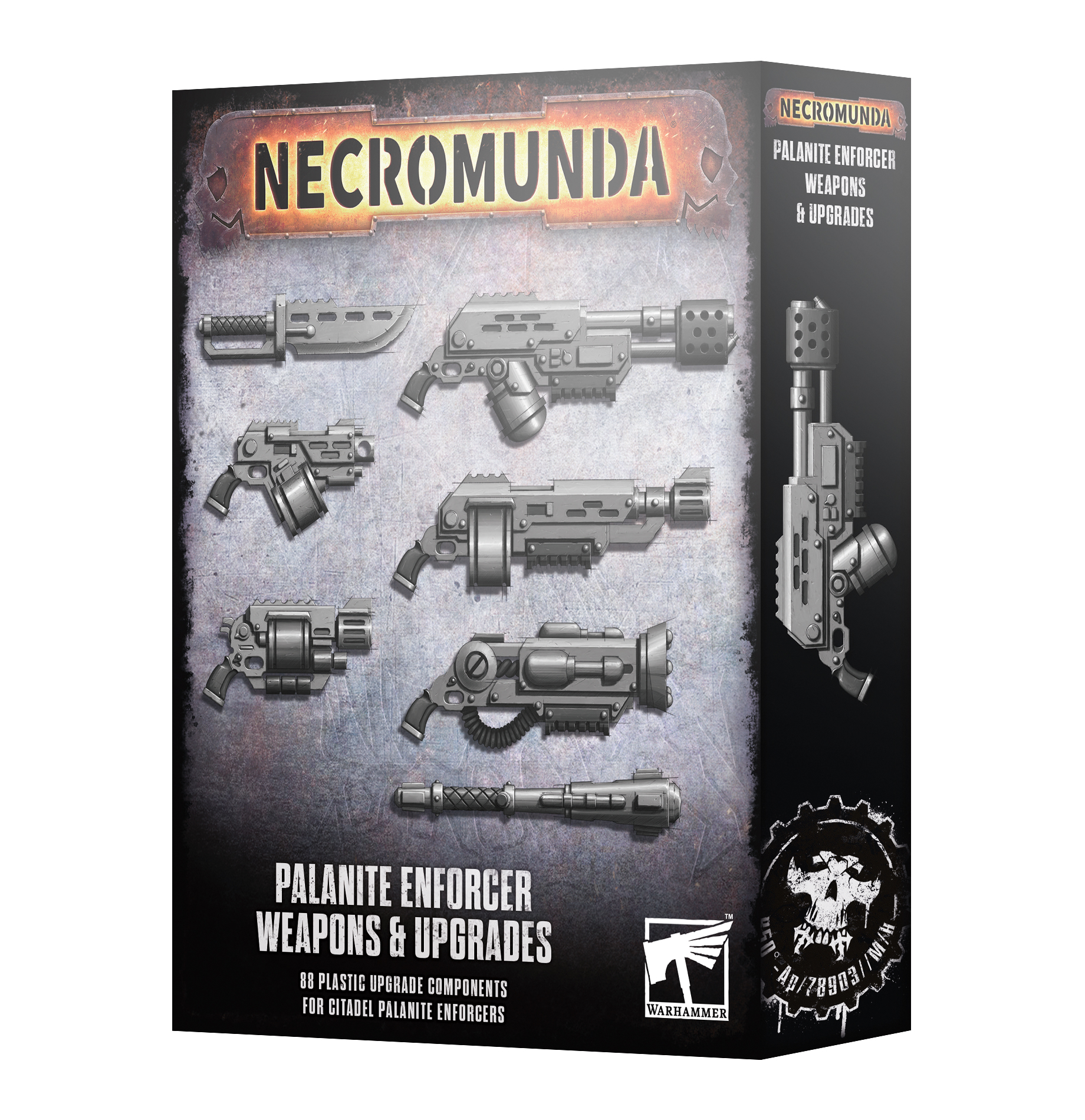 https___trade.games-workshop.com_assets_2025_09_99120599079_NecromundaEnforcerWeaponsUpgrades3.jpg NECROMUNDA: ENFORCER WEAPONS & UPGRADES - Imagen 1