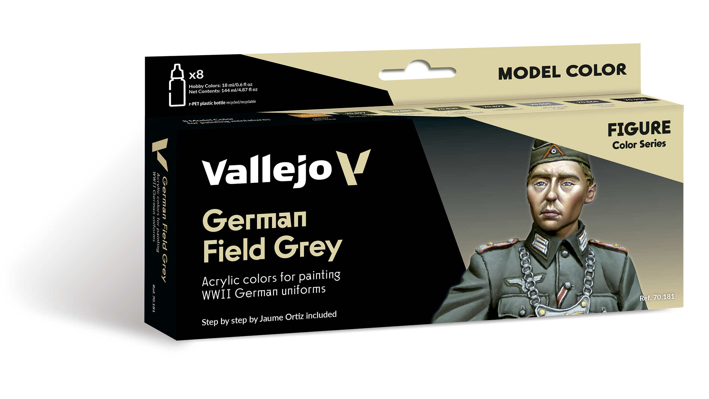 70181-german-field-grey-set-front Set 8 Pinturas German Field Grey by Jaume Ortiz Model Color Vallejo (70181) - Imagen 1